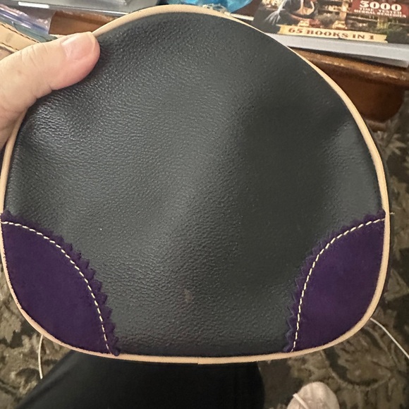 Dooney & Bourke Black and Purple Mini Bag with Gold and Pink Accents - Picture 4 of 4